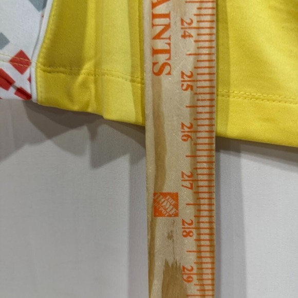 Inspired Style Golf Polo Shirt Womens M Yellow‎ Zip Collar Geometric Sides - Picture 4 of 5